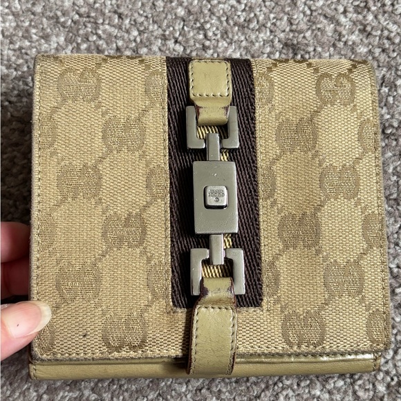 Auth GUCCI Canvas Leather GG Logo Bifold Wallet - Picture 1 of 16